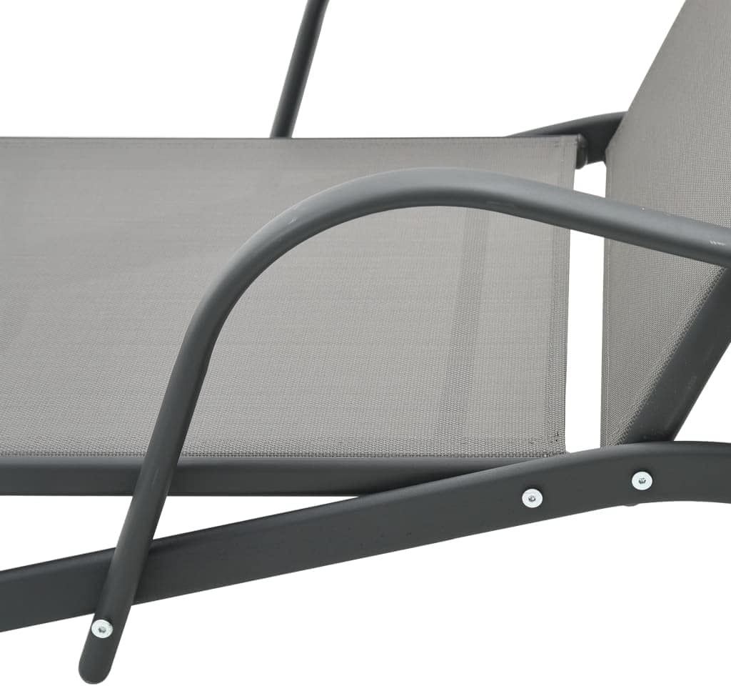 vidaXL Sonnenliege mit 2 Rädern Gartenliege Relaxliege Gartenmöbel Liege Liegestuhl Strandliege Frei