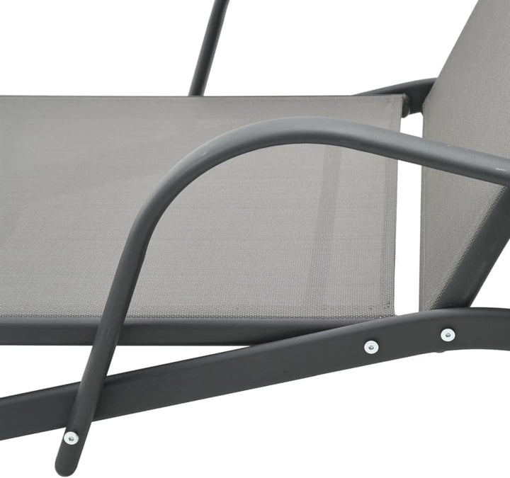 vidaXL Sonnenliege mit 2 Rädern Gartenliege Relaxliege Gartenmöbel Liege Liegestuhl Strandliege Frei