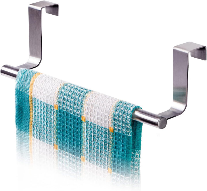 Tatkraft Horizon | 20115 | Türhandtuchhalter Küche, Geschirrtuchhalter | Gebürsteter Edelstahl, Silb