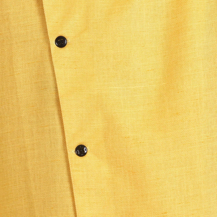 Royal Kurta Angarakha Herren Pyjama-Set aus Baumwolle, 55 Gelb