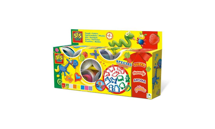 SES creative SES Super Dough, 8 Farben Knetmasse, Mehrfarbig