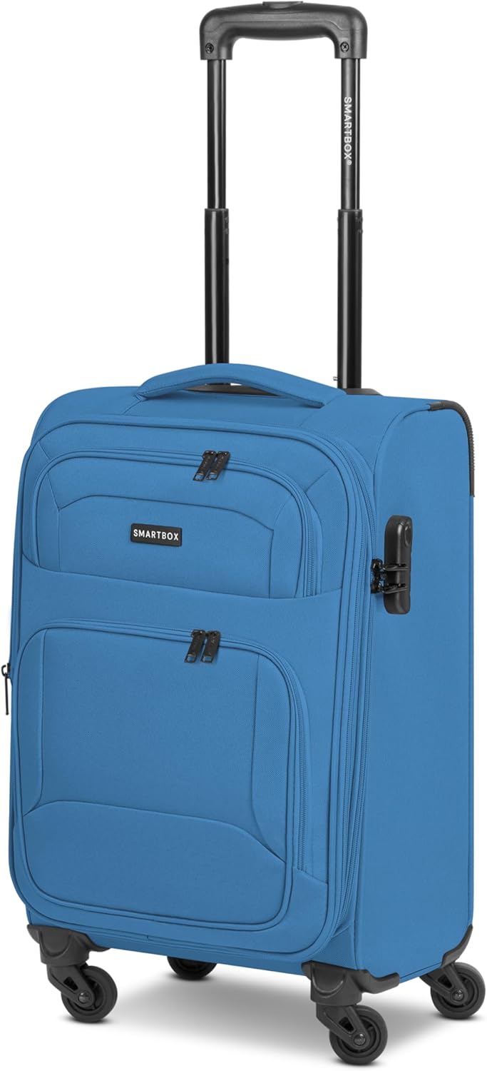 SMARTBOX Weichgepäck Kabinen-Koffer für Damen & Herren | Kleiner Cabin-Trolley 36 x 23 x 57 cm | 4 R