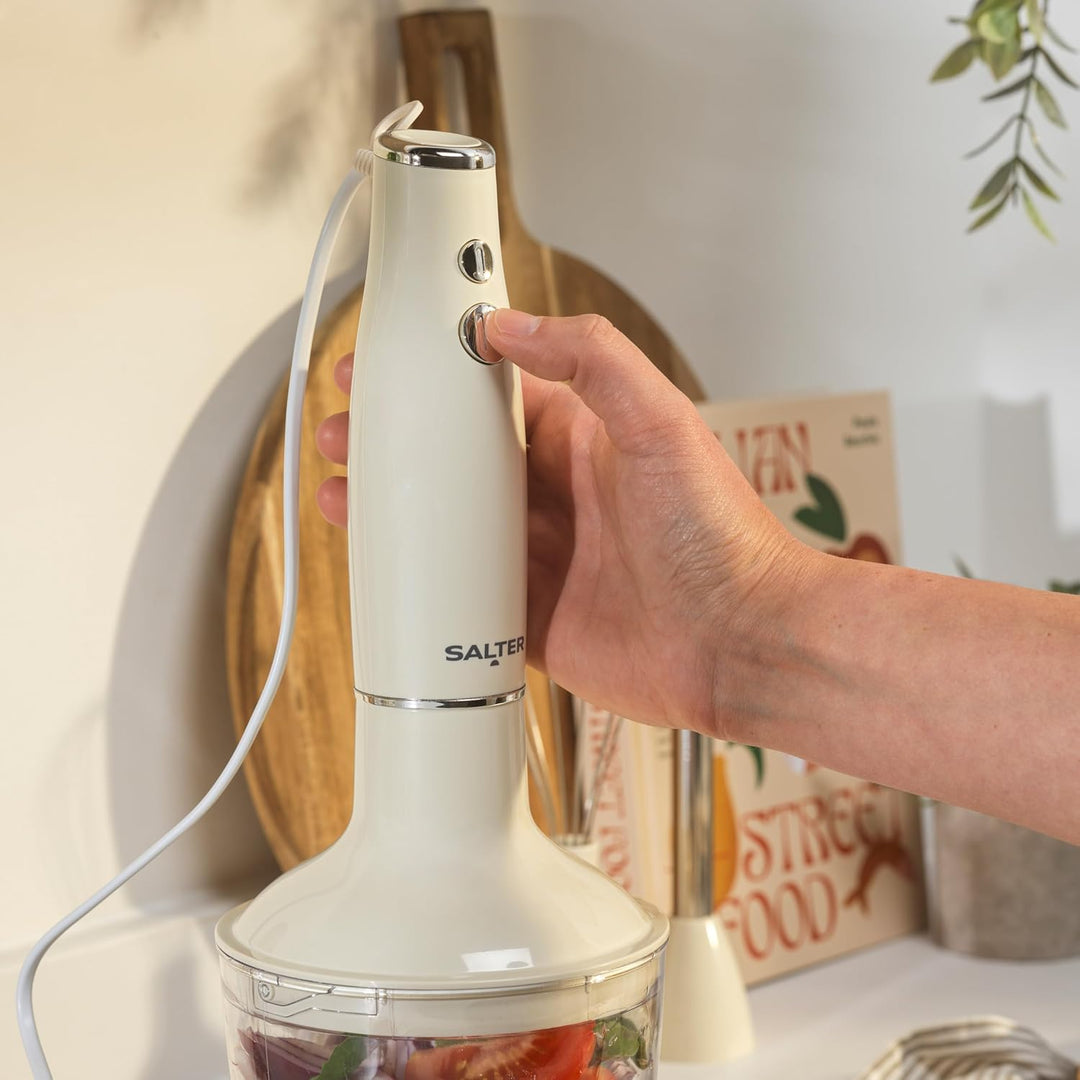 Salter Retro 3-in-1 Blender Set – 600W Motor, 2 Geschwindigkeiten, Schneebesen und Klingen aus Edels