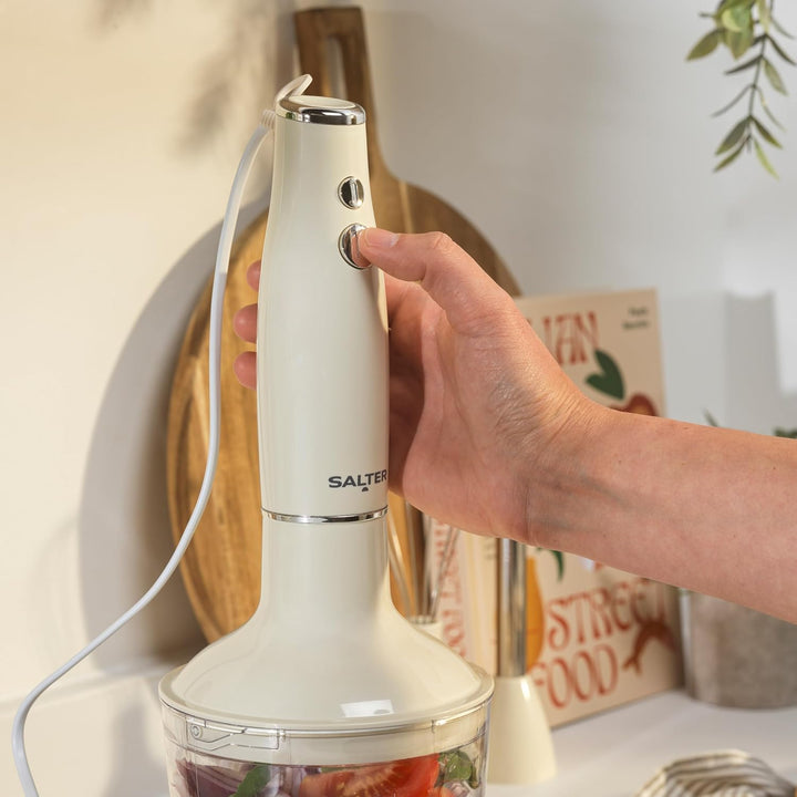 Salter Retro 3-in-1 Blender Set – 600W Motor, 2 Geschwindigkeiten, Schneebesen und Klingen aus Edels