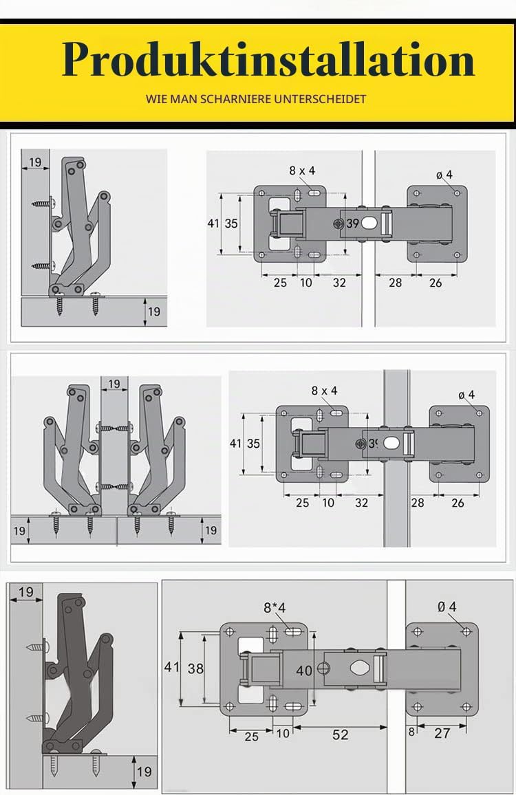 175-Grad-Scharniere, versteckte Scharniere, rahmenlose Schrankscharniere, hydraulisch verstellbare H