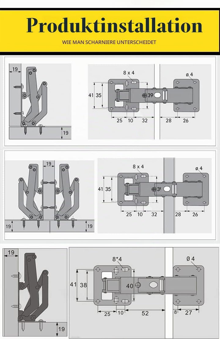 175-Grad-Scharniere, versteckte Scharniere, rahmenlose Schrankscharniere, hydraulisch verstellbare H