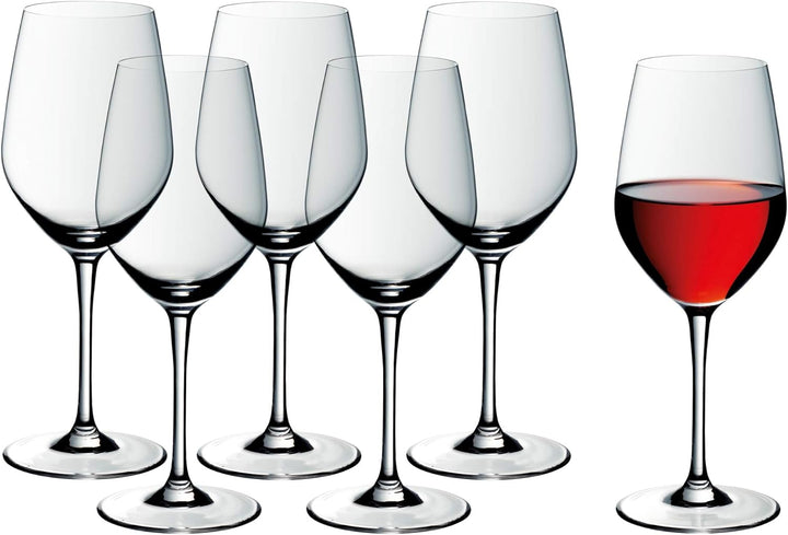 WMF Easy Plus Rotwein Weingläser Set 6-teilig, 450ml, Kristallglas, spülmaschinenfest, transparent r
