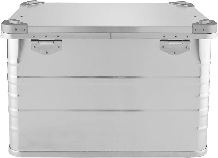 Alubox Alukiste abschliessbar E78 - Premium Aluminium Lagerbox 78 Liter - Deckel mit Aluminium Druck