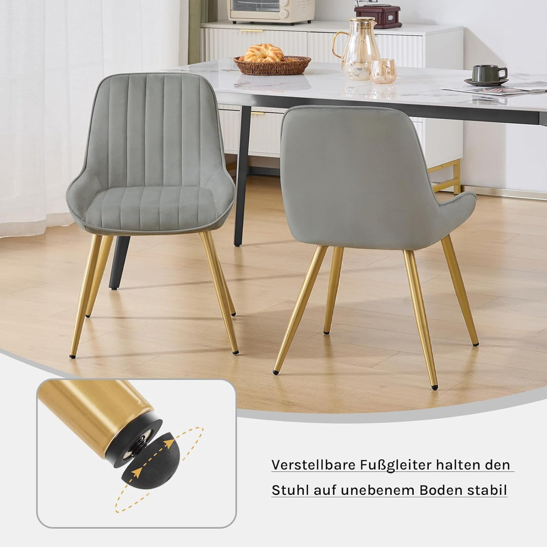 Lestarain 2 Stücke Esszimmerstuhl, Retro Küchenstuhl Wohnzimmerstuhl Sitzfläche Aus Samt Retrostuhl
