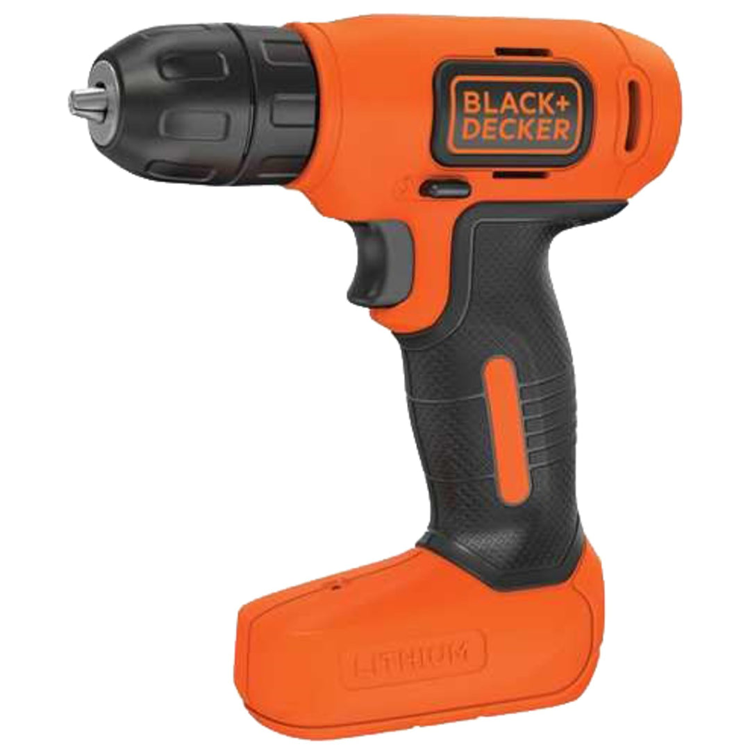 Black+Decker Ultra-Kompakt-Bohrer, Akkubohrer (7.2V, 1.5Ah Li-Ion Akku, 10mm Schnellspannbohrfutter,