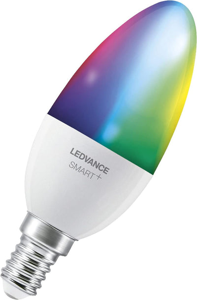 LEDVANCE Smarte LED-Lampe mit WiFi-Technologie für E14-Sockel, matte Optik ,RGBW-Farben änderbar, Li