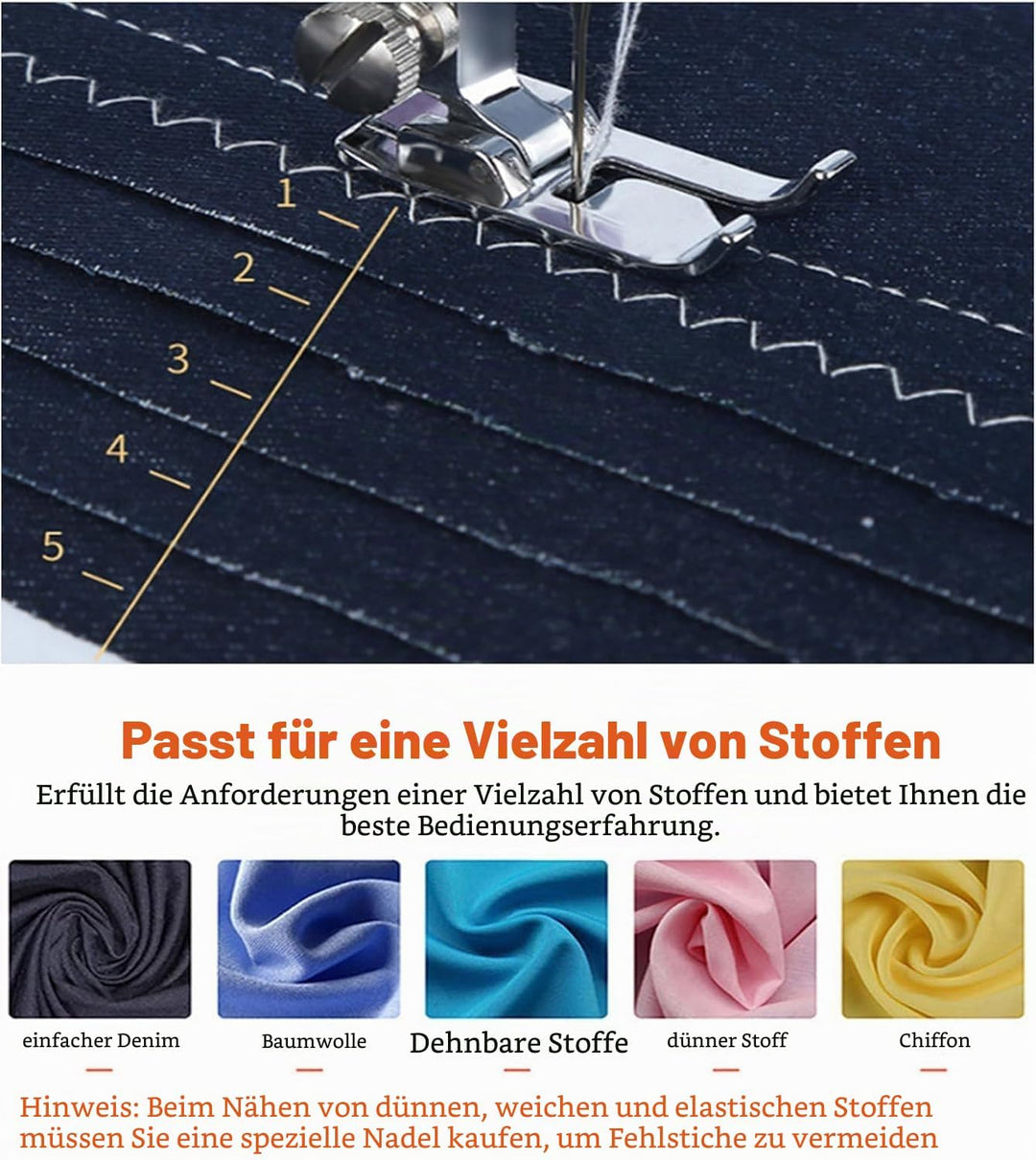 Mini Nähmaschine für Anfänger, 12 Stiche Haushalt Doppelfaden Multifunktionsnähmaschine für Kinder,