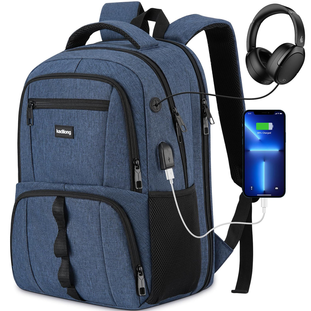 Rucksack Herren Gross Laptop Rucksack,Schulrucksack Jungen Teenager Laptoptasche mit USB Ladeanschlu