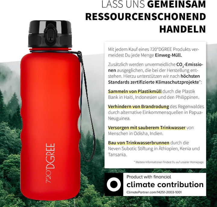 720°DGREE Trinkflasche “uberBottle“ 350ml, 500ml, 650ml, 1l softTouch +Früchtebehälter - Auslaufsich