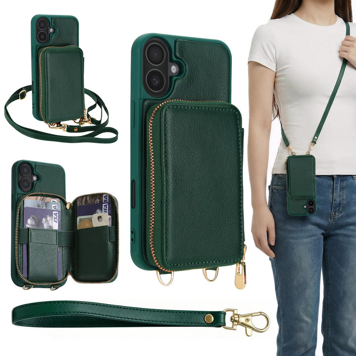 GOODVISH Handykette für iPhone 17 Hülle mit Band, Handytasche mit Kartenfach und Portemonnaie, Handy
