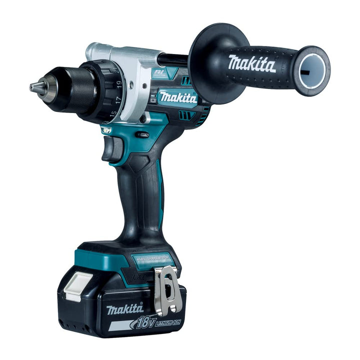 Makita DDF486RTJ Akku-Bohrschrauber 18V / 5,0 Ah, 2 Akkus + Ladegerät im MAKPAC, Petrol mit 2 Akkus