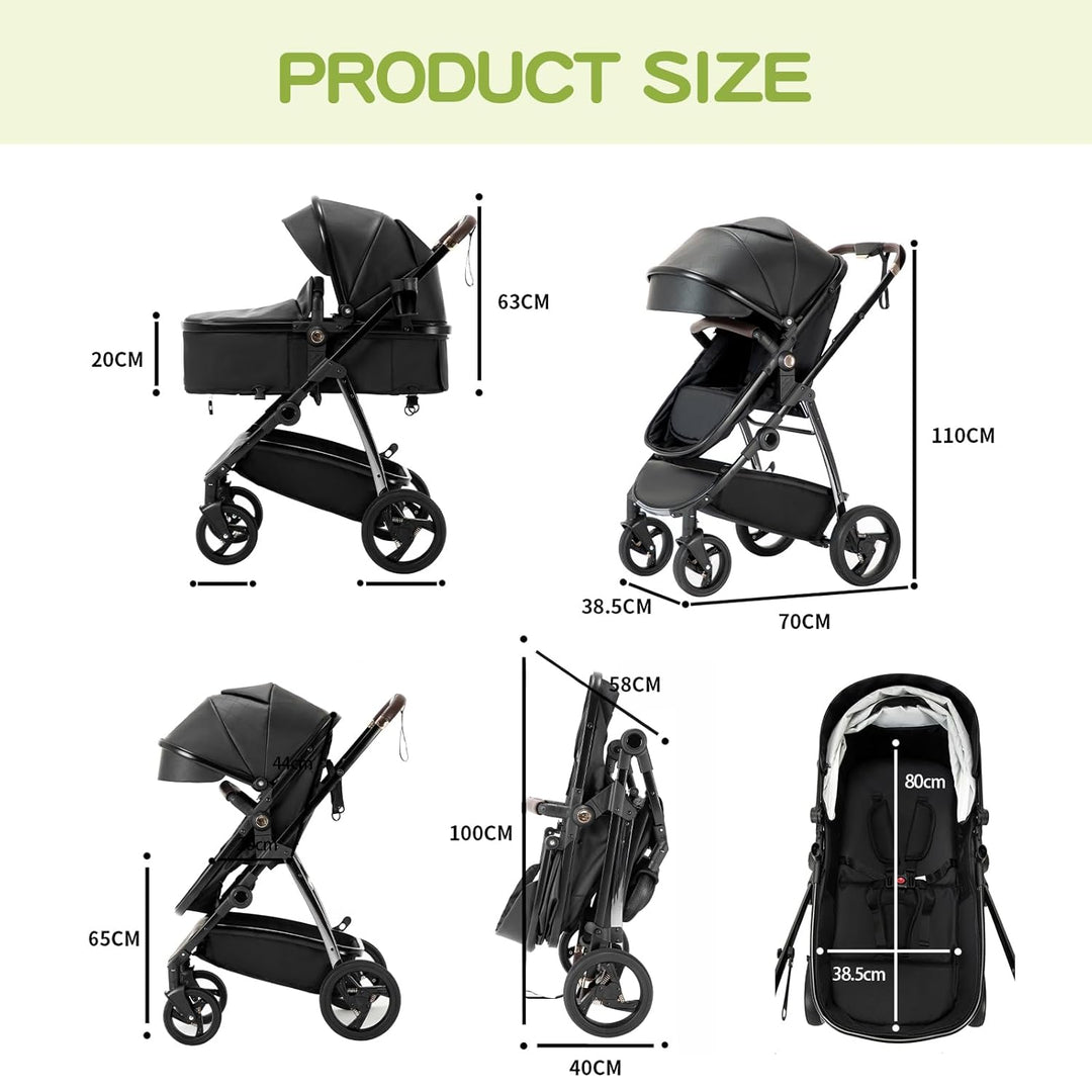 Kinderwagen 3 in 1, Stroller Set ist ein mit einer Hand faltbarer Aluminiumrahmen, Bergsteiger Kinde