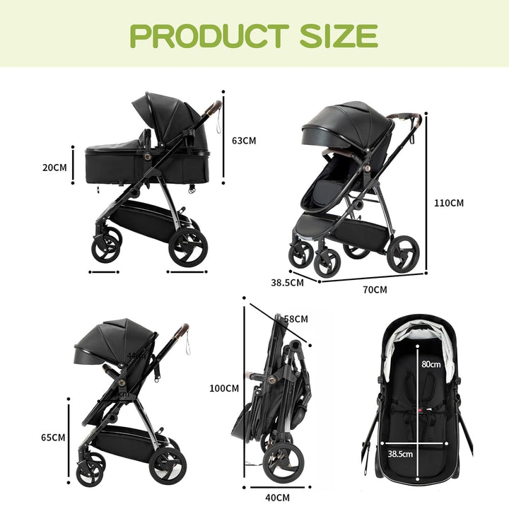 Kinderwagen 3 in 1, Stroller Set ist ein mit einer Hand faltbarer Aluminiumrahmen, Bergsteiger Kinde