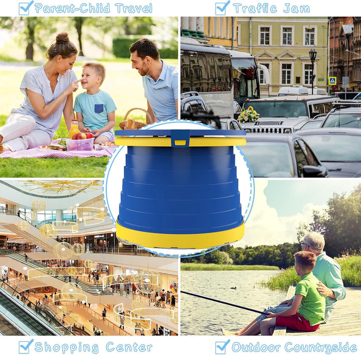 Toilettensitz kinder, klappbarer Toilettenstuhl für Babytraining Indoor Outdoor Travel Töpfchen mit