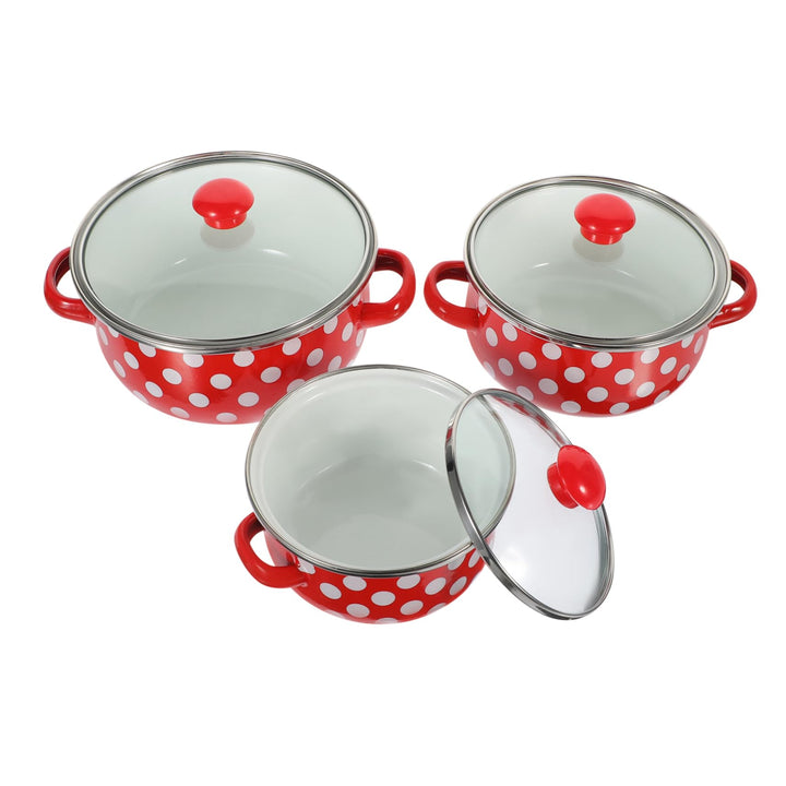 VINTORKY Emaille Mini Suppentopf Set Mit Deckel Und Griff Kleine Suppentöpfe Für Zuhause Vielseitige