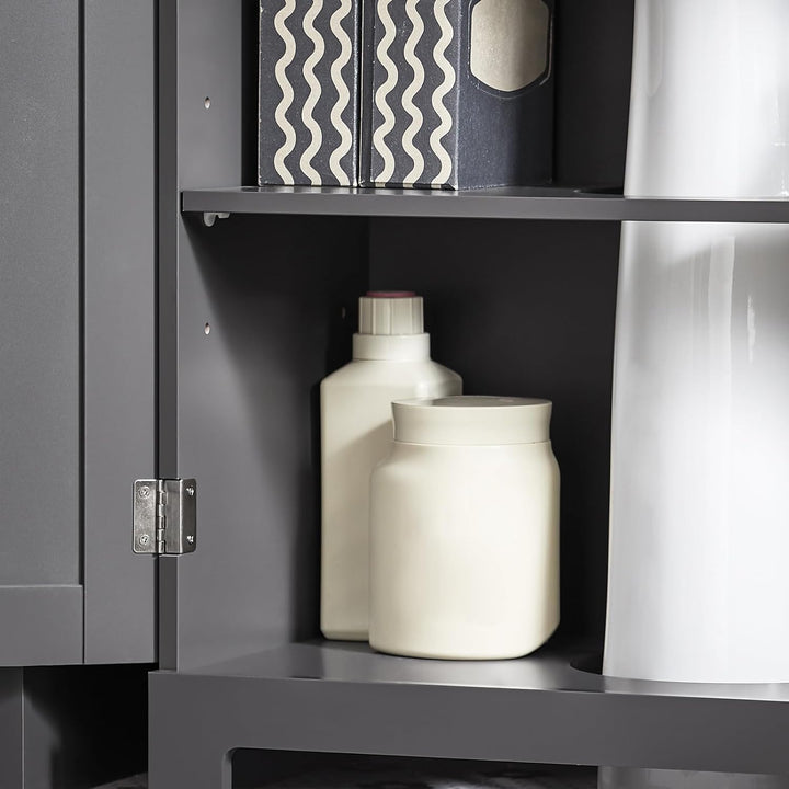 SoBuy BZR18-II-DG Waschbeckenunterschrank Badschrank Waschtisch Unterschrank Badmöbel Dunkelgrau BHT