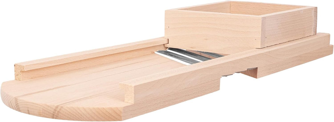 KADAX Gemüsehobel aus Holz, Krauthobel mit 3 scharfen Edelstahlklingen, Gurkenhobel, traditioneller