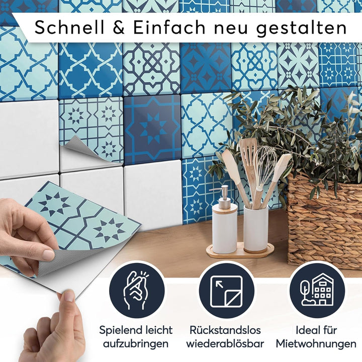 Fliesenmosaik Dekoaufkleber Fliesen - CREATISTO Fliesensticker I Fliesen Klebefolie Folie Sticker Au