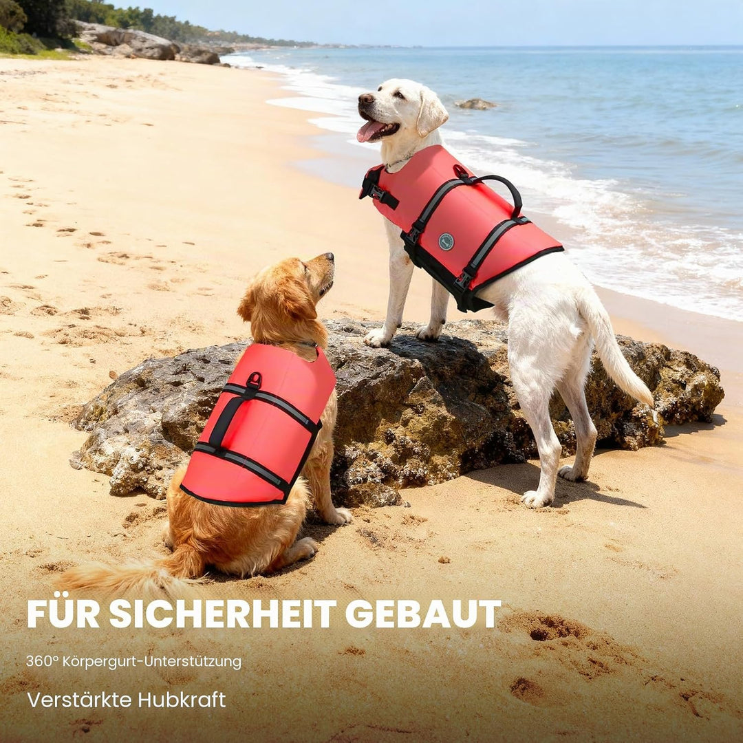 VIVAGLORY Rip Stop Schwimmweste Hund, Hundeschwimmweste, Schwimmhilfe & Auftrieb, Rettungsweste Hund