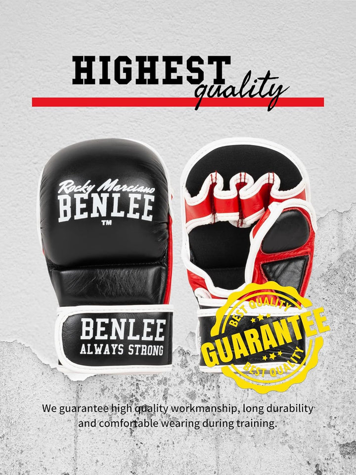 BENLEE MMA-Trainingshandschuhe aus Leder (1 Paar) Striker L-XL Schwarz, L-XL Schwarz