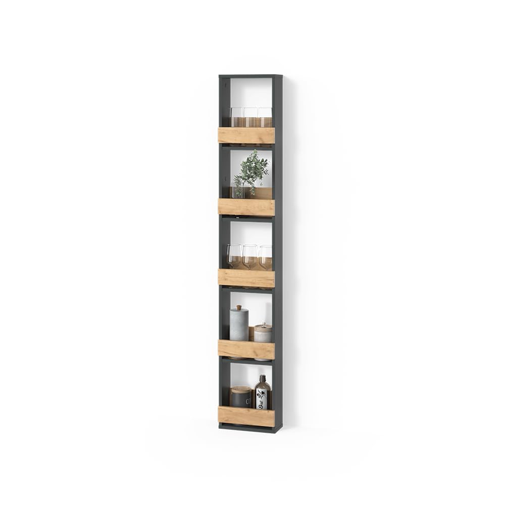 Livinity Weinglasregal Regusa, Goldkraft Eiche/Anthrazit, 30 x 180 cm 30x180 cm, 30x180 cm
