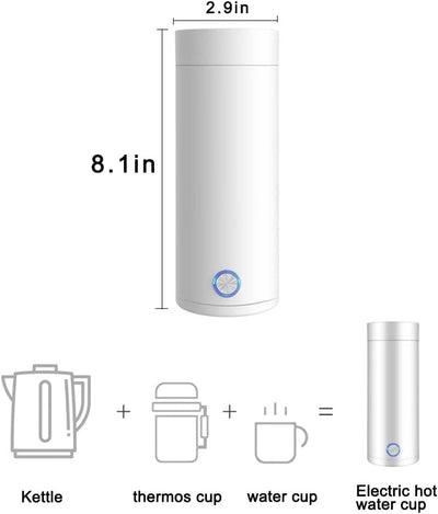 DAJASD Kleiner Tragbarer Wasserkocher, Tragbarer Elektrischer Wasserkocher, Wasserkocher Reise Elekt