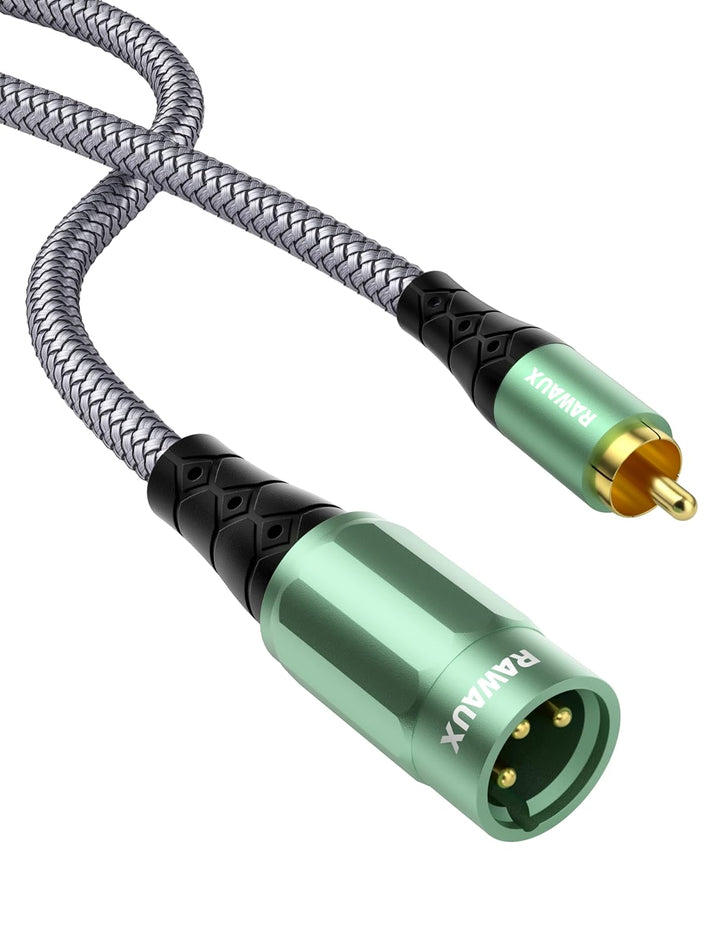 RAWAUX XLR auf Cinch Kabel, Subwoofer Kabel XLR Stecker auf Cinch Stecker Microfonkabel Stereo Audio