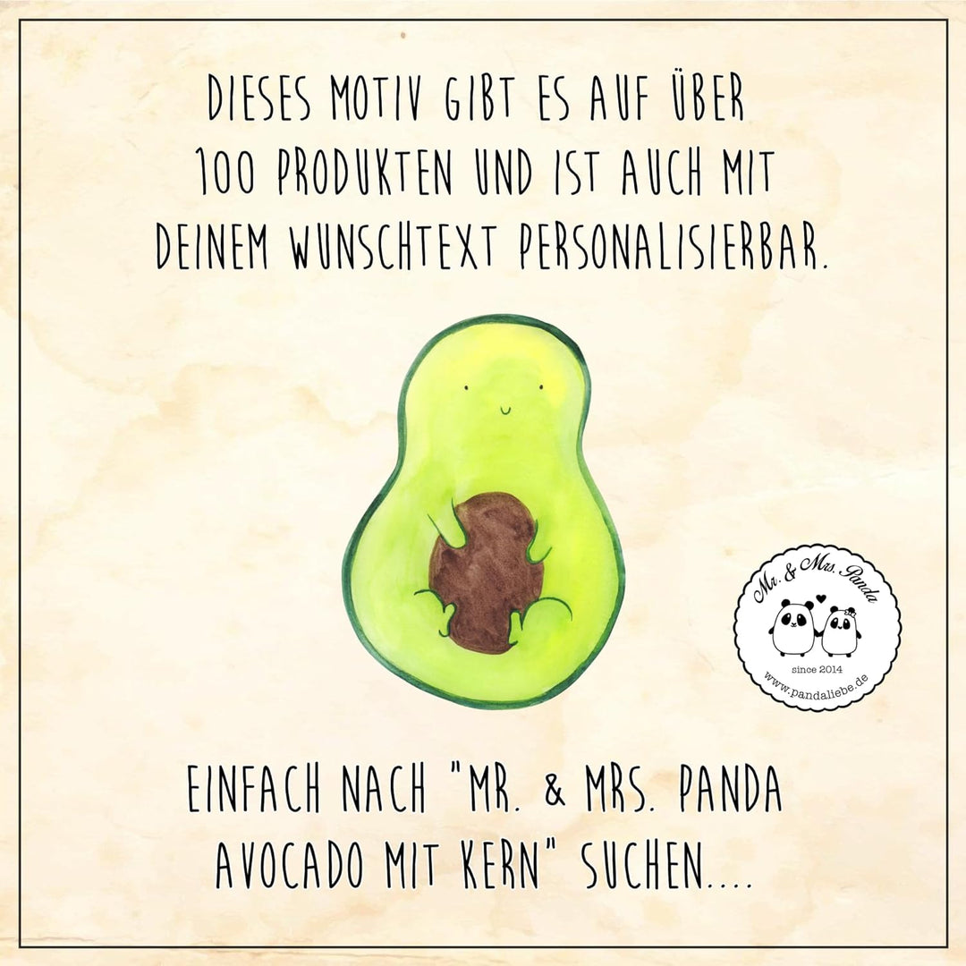 Mr. & Mrs. Panda Federmappe Avocado Kern - Geschenk, Frucht, Veggie, Stifterolle, Motiv, Vegan, Fede