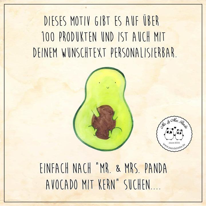 Mr. & Mrs. Panda Federmappe Avocado Kern - Geschenk, Frucht, Veggie, Stifterolle, Motiv, Vegan, Fede