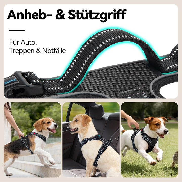 PHOEPET No Pull Hundegeschirr Verstellbares Hundewestengeschirr für den täglichen Spaziergang mit Sc