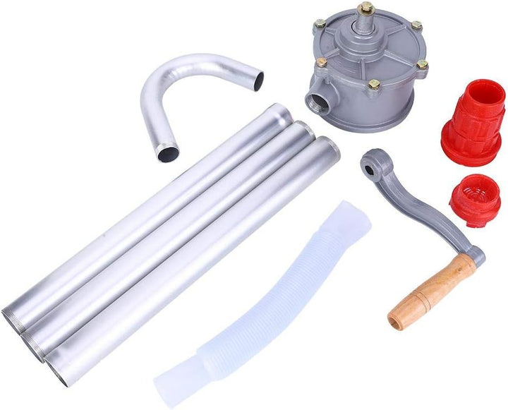 Kurbelpumpe,Heizöl Fasspumpe, Rotations-Handkurbel-Ölfass-Trommelpumpe aus Aluminiumlegierung Pumpen