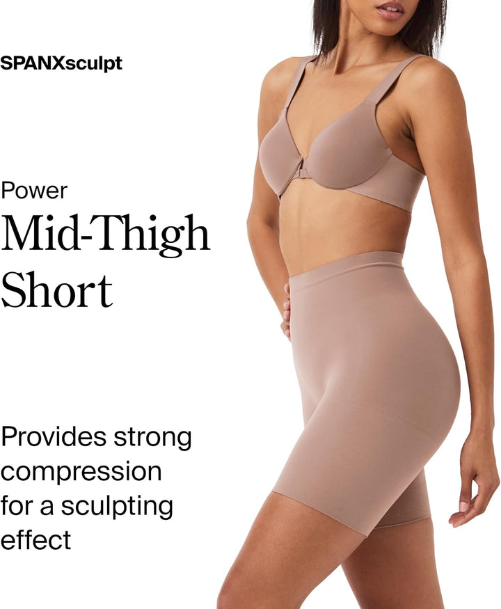 Spanx Damen Power Short Waist Shapewear S Café Au Lait, S Café Au Lait