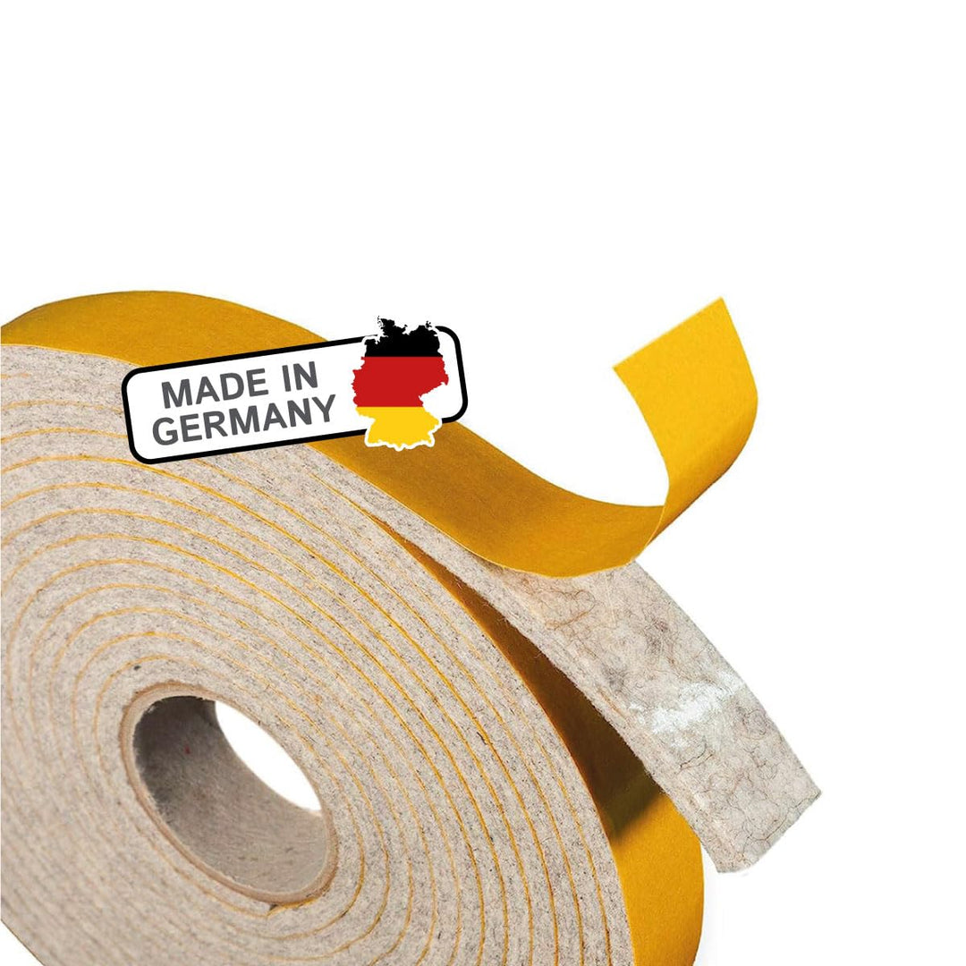 The Felt Store Filzband selbstklebend, 50mm breit, 4mm stark, 4m lang, Grau Meliert, Dichtungsband a
