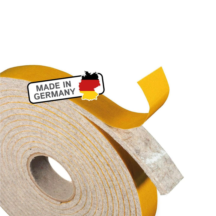 The Felt Store Filzband selbstklebend, 50mm breit, 4mm stark, 4m lang, Grau Meliert, Dichtungsband a