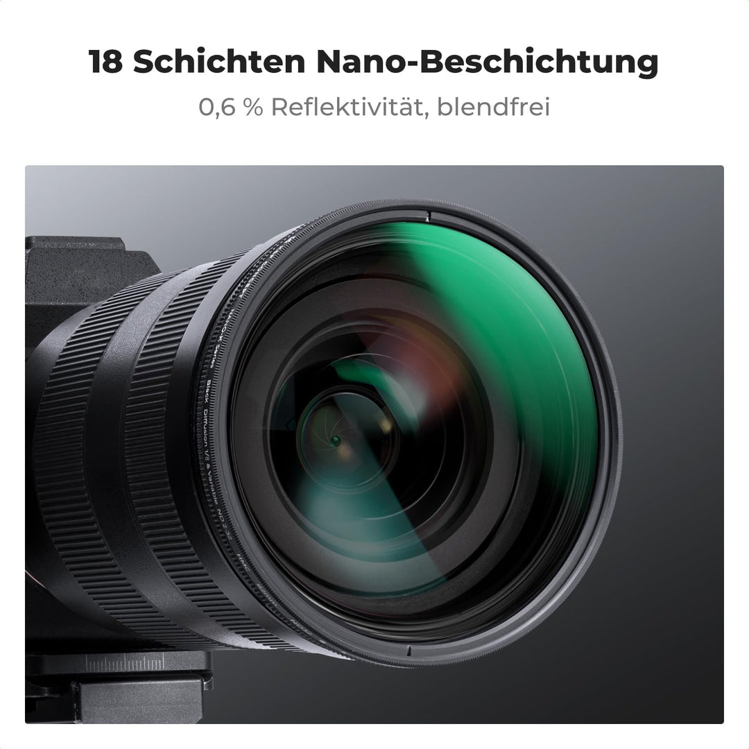 K&F CONCEPT 2-IN-1 Filter 49mm Black Mist 1/8 & ND2-ND32 Filter,Black Promist 1/8 & Variabler ND2-32