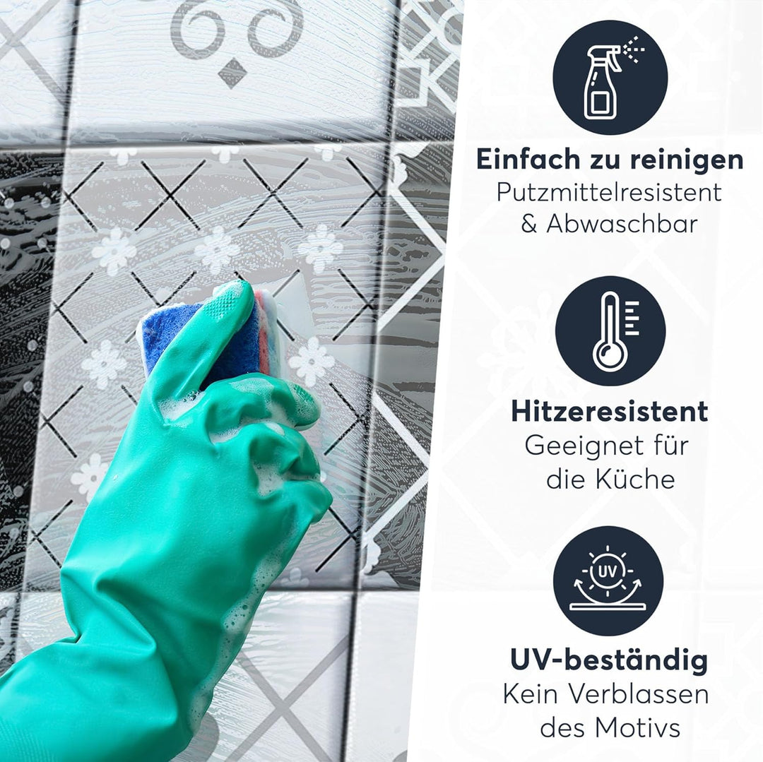 CREATISTO Klebefliesen Stickerfliesen Fliesenfolie - Stylische Sticker Aufkleber für Fliesen I Klebe