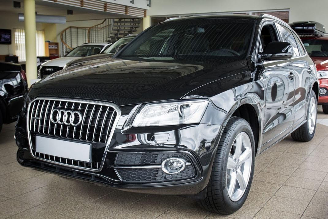 Avisa Spiegelschwarz Edelstahl Heckstossstangenschutz kompatibel mit Audi Q5 2008-2012 & 2012- 'Ribs