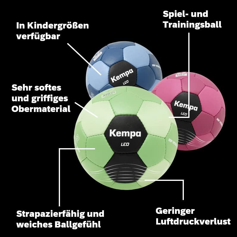 Kempa Unisex Jugend Leo Handball Spielball und Trainingsball-strapazierfähig und angenehmes Ballgefü