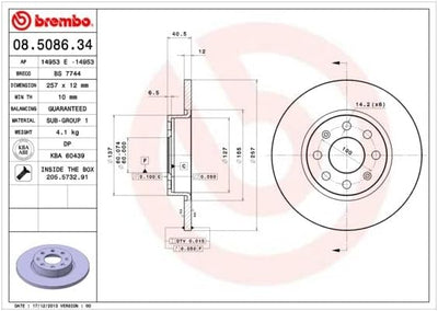 Brembo 08.5086.34 Bremsscheibe - Paar