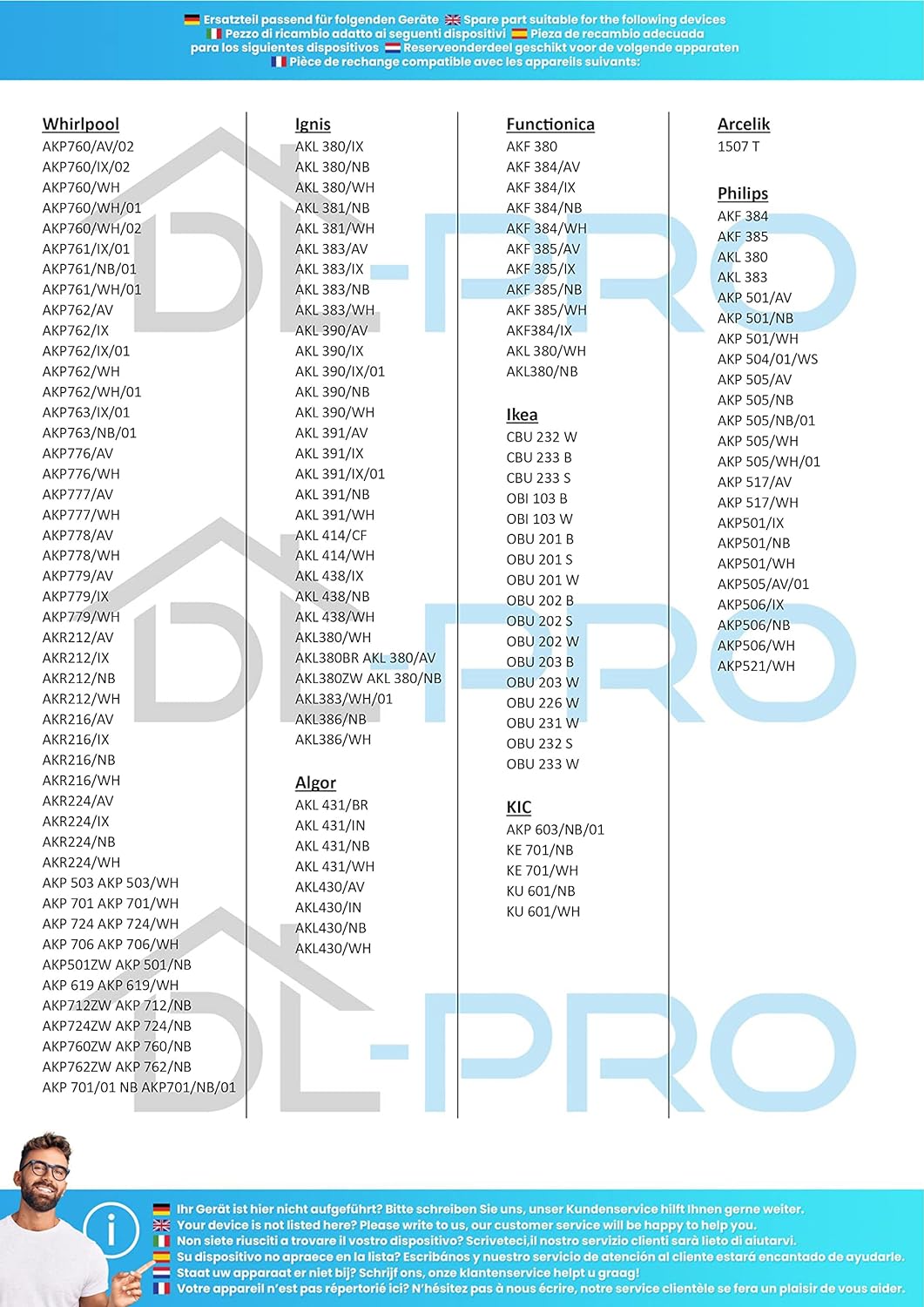 DL-pro Unterhitze Heizelement 1000W 230V für Whirlpool Bauknecht Ignis 481925928791 Indesit C0037801
