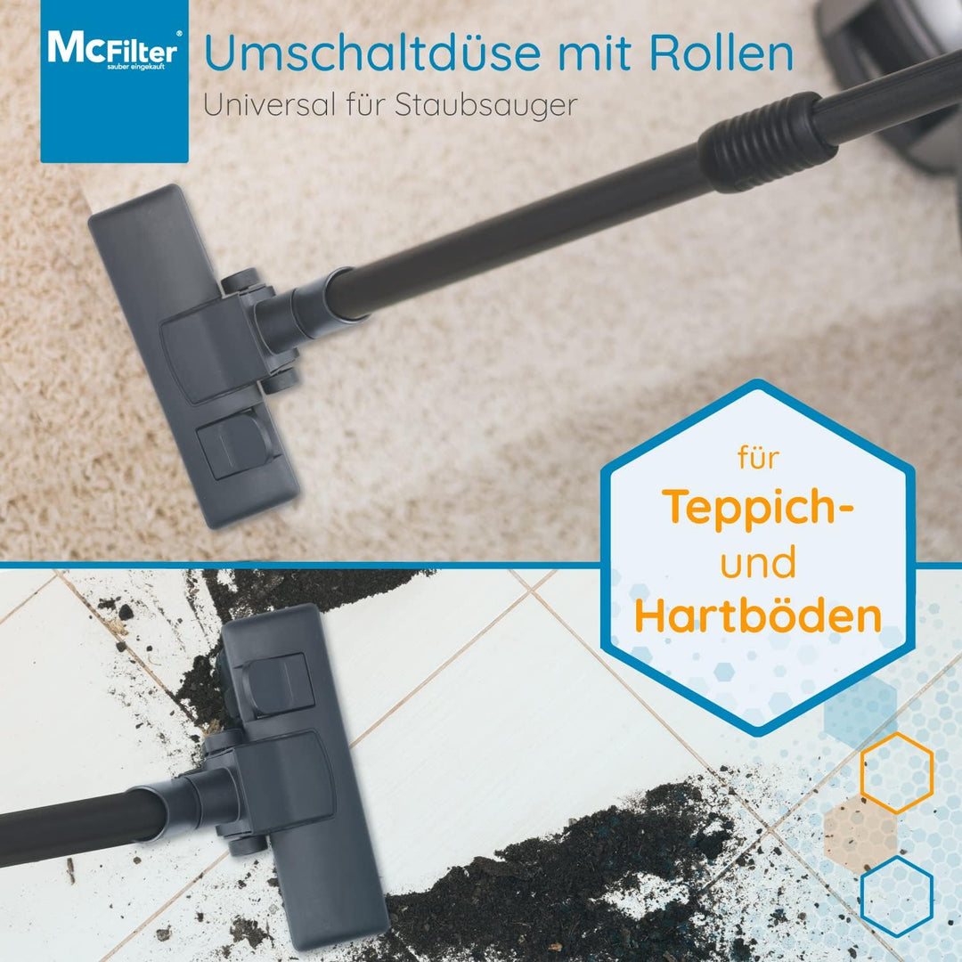 McFilter Staubsaugerdüse geeignet für Siemens VSQ5X1230 Q5.0 extreme SilencePower | 35mm | 2 Rollen
