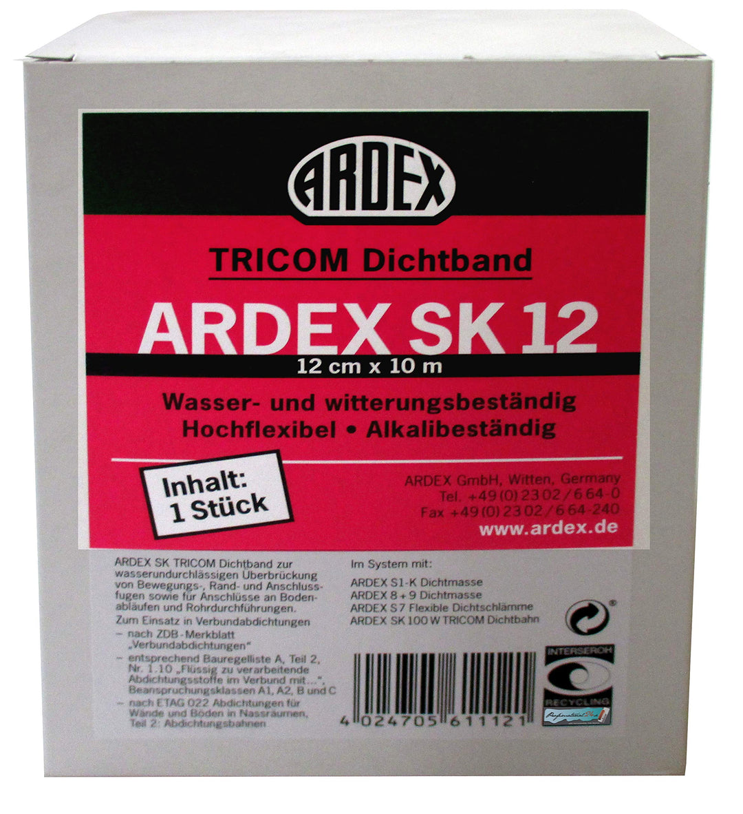 Ardex SK 12 Tricom Dichtband 12 cm breit, 10 m Rolle