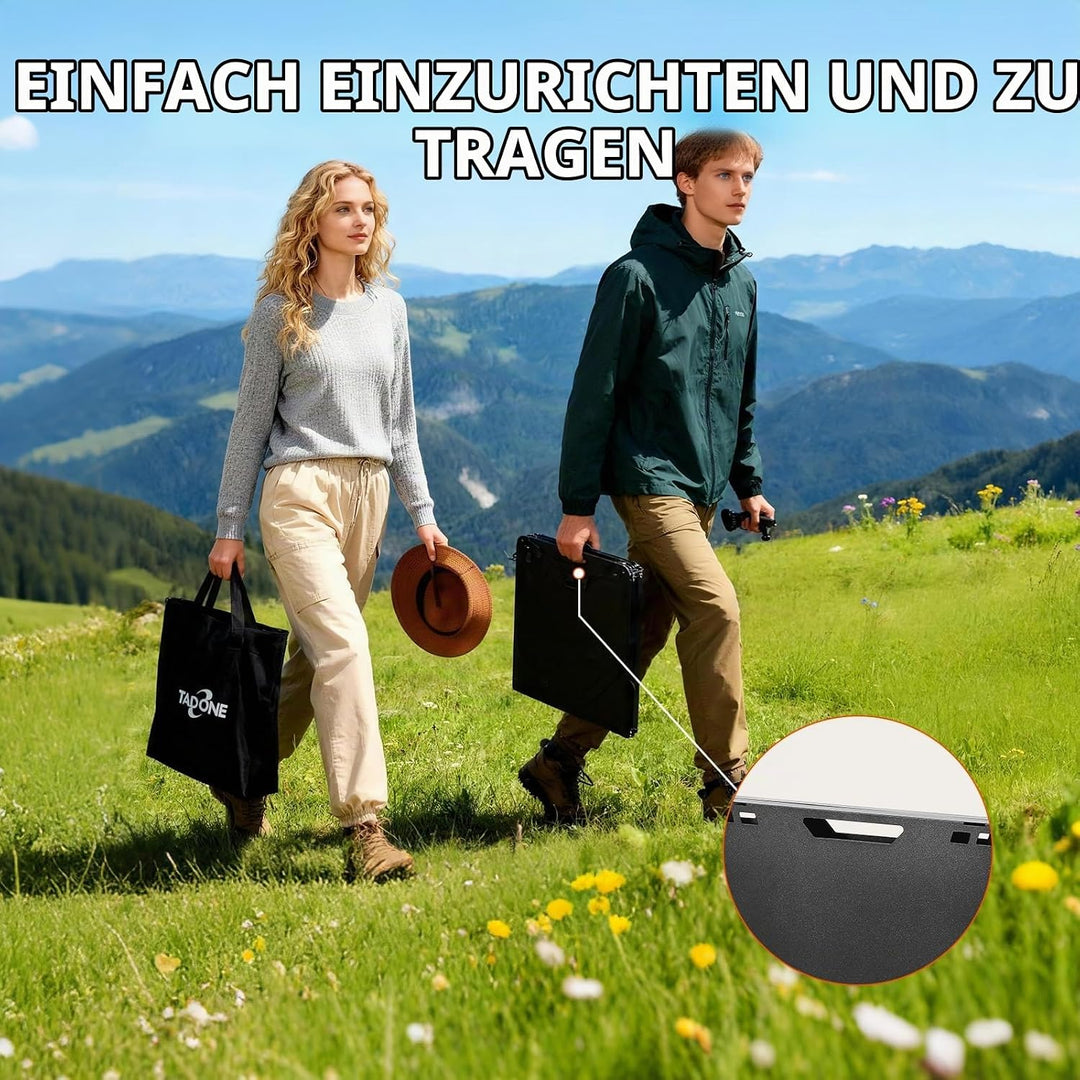 Tragbarer Klapptisch, Niedriger Campingtisch mit Tragetasche, Kompakter Faltbarer Picknicktisch für