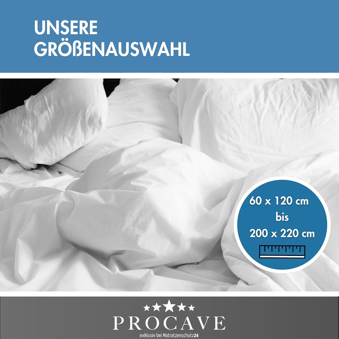 PROCAVE Micro-Comfort Matratzen-Bett-Schoner weiss 120x200 cm mit Spannumrandung | Höhe bis 30cm | A