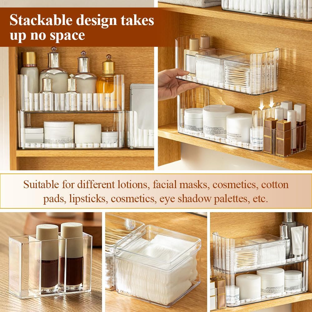 NAROSEBE Make UP Organizer Kosmetik Schmink Organizer Aufbewahrungbox Stapelbarer Kosmetikpinsel Sch